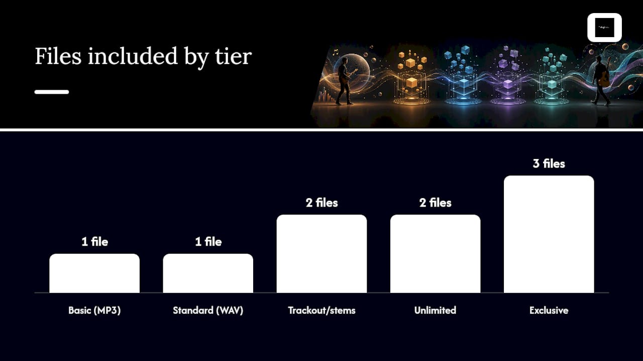 Comparison chart of beat license tiers