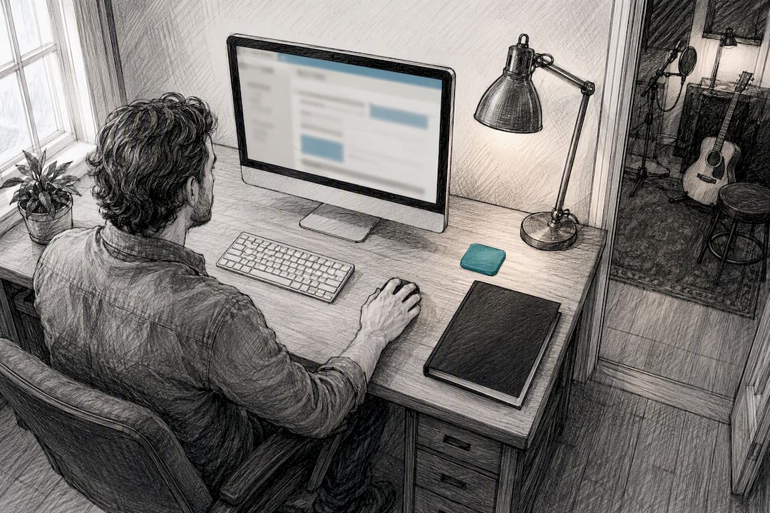 Songwriter submitting electronic copyright registration