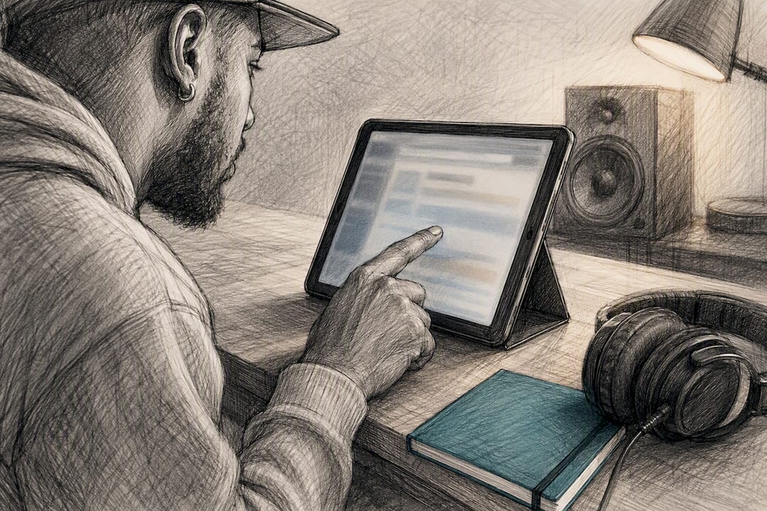 Artist reviewing a single release upload