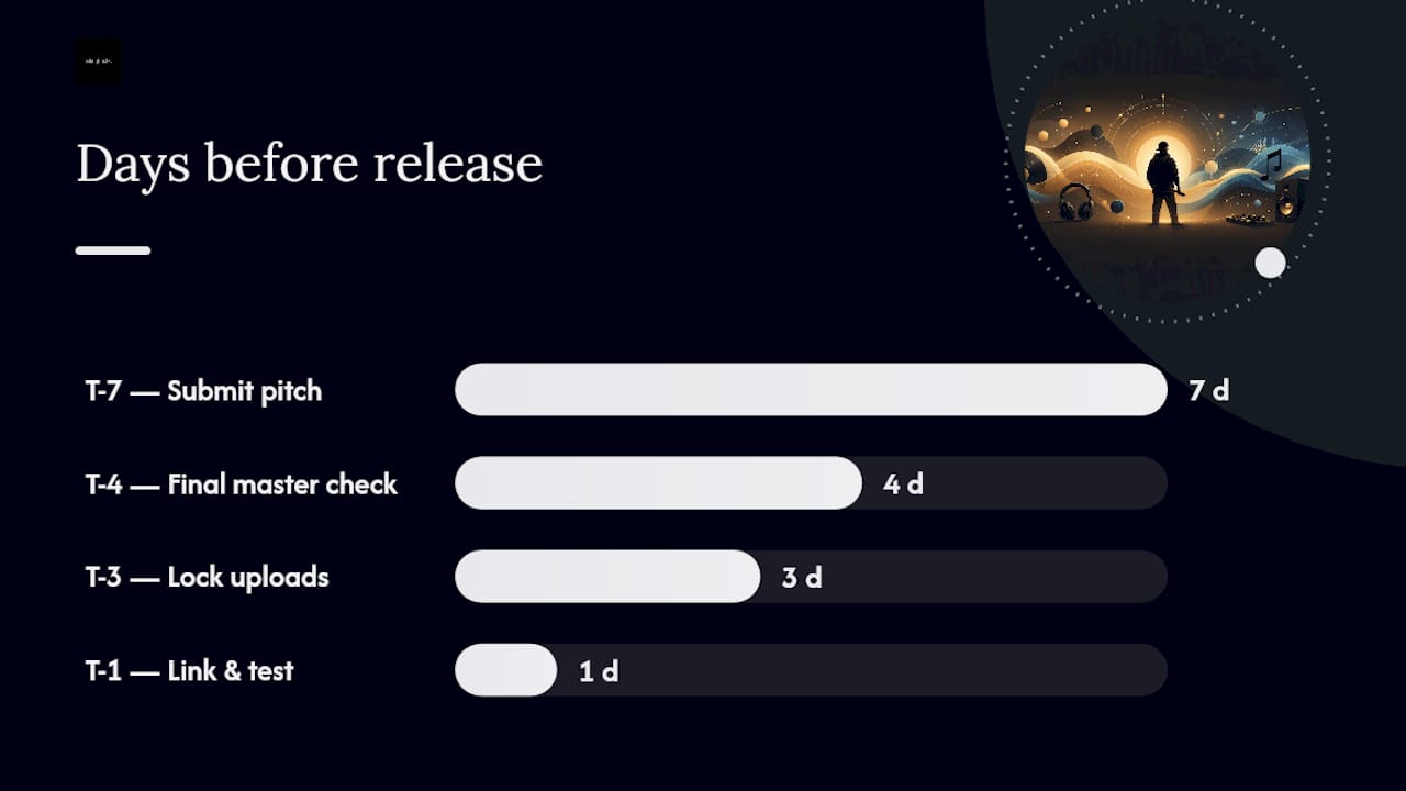Days Before Release: The T-7 to T-1 Checklist — overview diagram