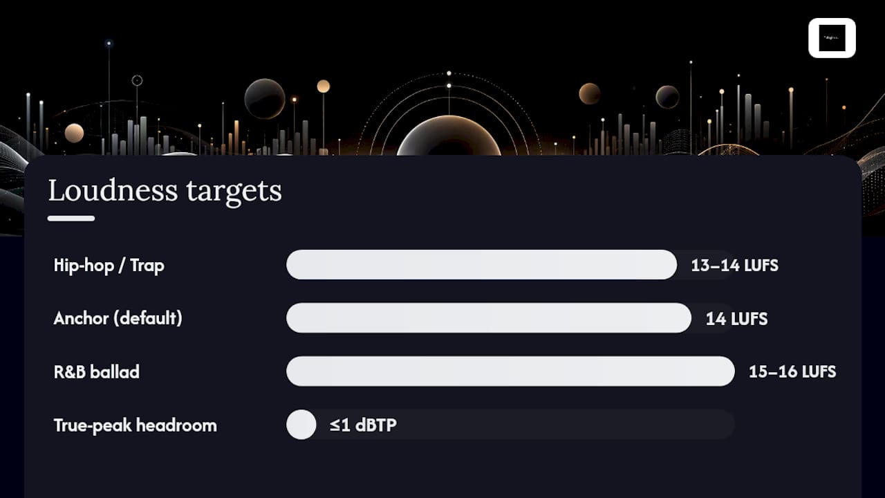 LUFS ranges for hip-hop and RB masters