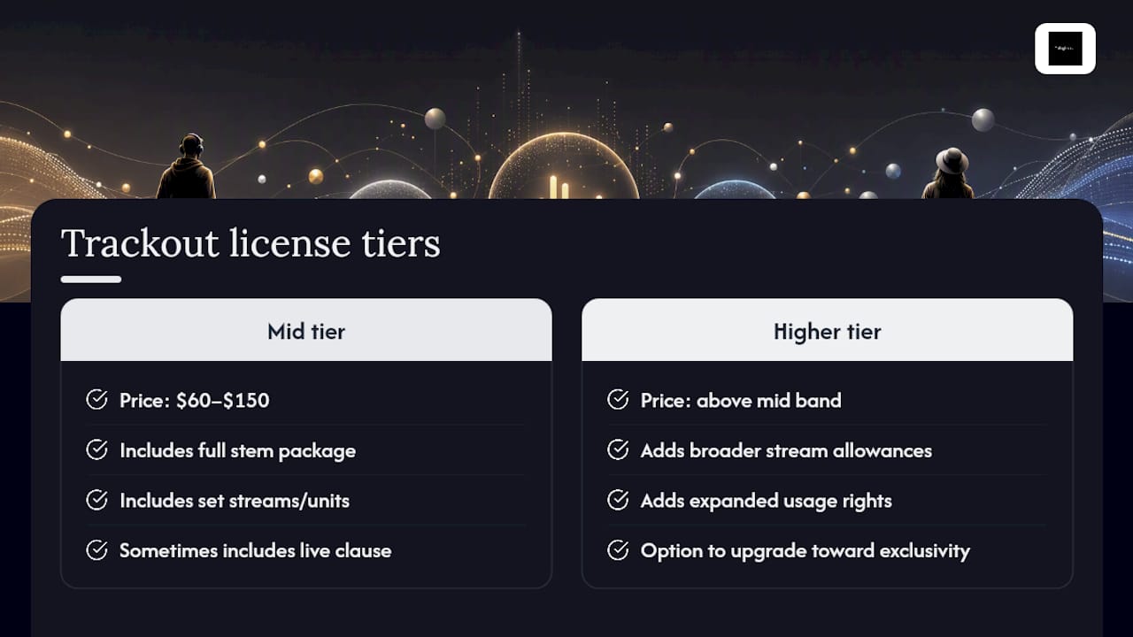 What Trackout Licenses Typically Cost — overview diagram